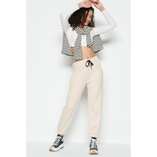 C&city Jogger Lastikli Spor Eşofman Altı 806 Krem