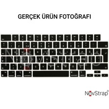 Novstrap Apple Macbook Pro 16 Inç M1 A2485 ile Uyumlu Türkçe Q Klavye Siyah Klavye Koruyucu Kılıf