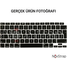 Novstrap Apple Macbook Air M1 A2337 13 Inç Uyumlu Türkçe Q Klavye Slim Siyah Klavye Koruyucu Kılıf