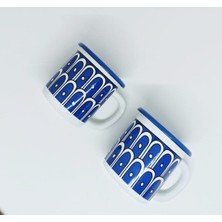Mavi Dalga Emaye Kupa Seti 2 Li Mug Seti Kamp
