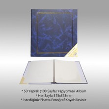 Nrcn 50 Yaprak [100 SAYFA]-31X32 cm Manyetik Yapışkanlı Ciltbezli Fotoğraf Albümü Lacivert