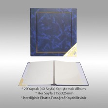 Nrcn 20 Yaprak [40 SAYFA]-31X32 cm Manyetik Yapışkanlı Ciltbezli Fotoğraf Albümü Lacivert