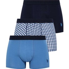 U.S. Polo Assn. Erkek İndigo - Lacivert - İndigo 3'lü Boxer 80256