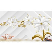 Umut Gergi Tavan Çiçek Temalı Tek Parça Duvar Kağıdı