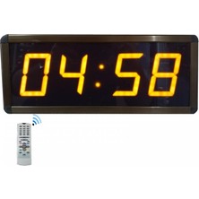 Sanec Dijital Duvar Saati (Kasa Ölçüsü: 15X37 cm - Turuncu)