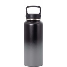 Fitmart Paslanmaz Çelik Vakumlu Termos Küçük 950ML - Siyah-Gri