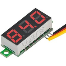 Wozlo 0.28'' Inch Dc 0-100V Mini Digital Voltmetre 3 Kablolu Kırmızı