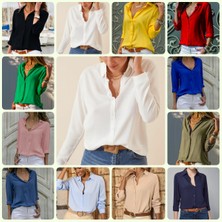 Rengamoda Dokuma Viskon Kumaş Basic Gömlek (Renk Seçenekli)