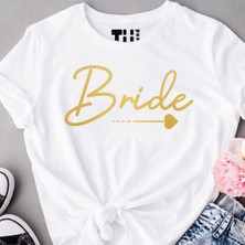 Tüşört Bride Squad Yazılı Bekarlığa Veda Partilerinde Nedimeler Için Tshirt