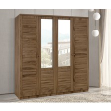 Justo Ceviz Gardrop - 4 Kapılı