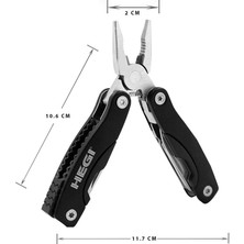 Hegi 818100030 Çok Fonksiyonlu Paslanmaz Çelik Mini Pense - Siyah