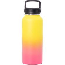 Fitmart Paslanmaz Çelik Vakumlu Termos Küçük 950ML - Sarı-Pembe