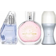 Avon Perceive 50 ml EDP + Rolon+Wish Of Love Kadın Parfüm Set
