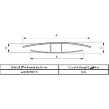 8 mm Plastik Polikarbon H Bağlantı Çıtası 1 Metre