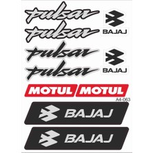 Kaly Bajaj Pulsar 200 NS Sticker Seti Siyah A4