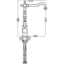 Antik Eskitme Kısa Lavabo Bataryası