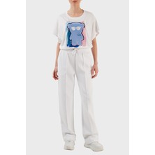 Emporio Armani Pamuklu Belden Bağlamalı Bol Paça Spor Pantolon Bayan Pantolon 3R2P6E 1jhsz 0100