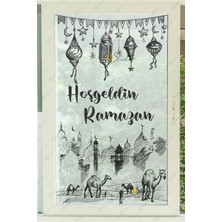 Msticker Ramazan Ayı Kandiller ve Medine Figürleri Cam Duvar Dolap Sticker Seti - Hoşgeldin Ramazan