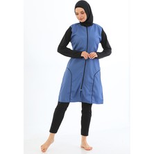 Secret Moda Fermuarlı Renk Seçenekli Tam Kapalı Hızlı Kuruma Özellikli Tesettür Mayo