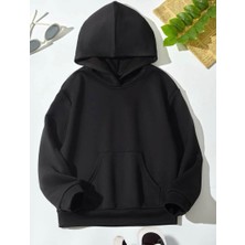 Me You Kids Siyah Baskısız Hoddie