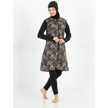 Secret Moda Fermuarlı Renk Seçenekli Tam Kapalı Hızlı Kuruma Özellikli Tesettür Mayo