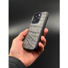 MAT DERİ IPHONE14 Pro Kılıf Desenli Hakiki Deri Telefon Kılıfı