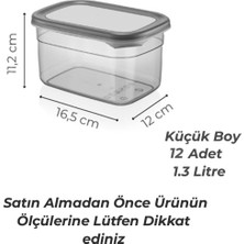 Kitchen Life 12 Adet Büyük Boy Dikdörtgen Saklama Kabı Seti - 1300 ml Süper Set