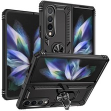 Kip GSM Galaxy Z Fold 4 Kılıf Vega Tank Sert Yüzüklü Standlı Zırh Koruma Kapak