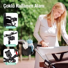 Coofbe Bebek Arabası Bisiklet Motosiklet Için Ayarlanabilir Bardak ve Cep Telefonu Tutucu Biberon Tutucu Scooter Tutucu