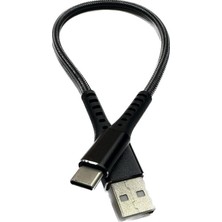 Keepro Type C USB 3.1 Kısa Ip Örgülü Powerbank Şarj ve Data Kablosu