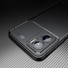 MTK Moveteck Xiaomi Redmi Note 11E Uyumlu Kılıf Kamera Lens Korumalı Karbon Desenli Renk Atmaz Silikon Kılıf Uzun Ömürlü Zırh Tank Military