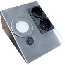 Cata CT-5109 2W Ledli Çift Prizli Tezgah Altı Spot Aydınlatma Günışığı