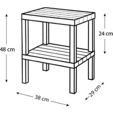 Mowo Home Shelf 2 Katlı Bahçe Sehpası, Gazetelikli Masa, Havuz, Plaj, Balkon, Banyo, Mutfak Sehpası