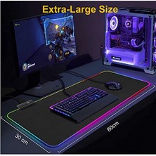 Microcase Rgb Siyah Zemin Ledli Gaming Mouse Pad Oyuncu Mouseped AL2595