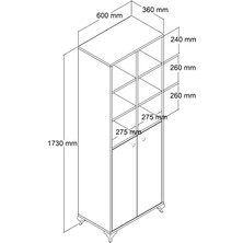 Moxen Mobilya Bdr1 Çok Amaçlı Dolap Raflı
