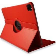 Happycase iPad Pro 12.9 (2018) Kılıf 360 Tablet Dönerli  Kılıf - Kırmızı