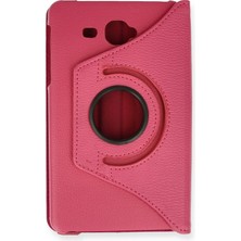 Happycase Samsung Galaxy T280 Tab A 7 Kılıf 360 Tablet Dönerli  Kılıf - Pembe