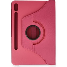 Happycase Samsung Galaxy T860 Tab S6 10.5 Kılıf 360 Tablet Dönerli  Kılıf - Pembe