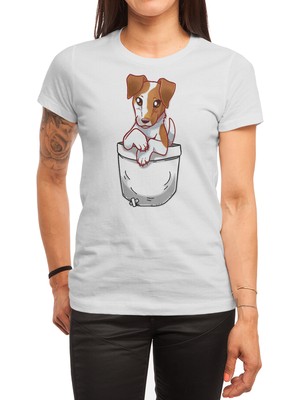 Fizello Pocket Smooth Fox Terrier Dog Beyaz Spor Tişört