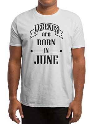 Fizello Legends Are Born In June Beyaz Spor Tişört