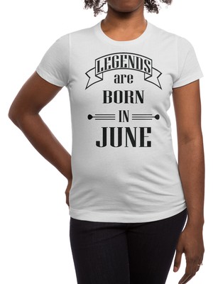 Fizello Legends Are Born In June Beyaz Spor Tişört