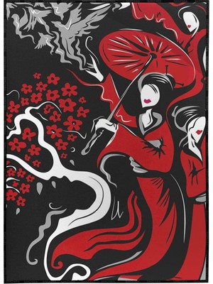 SHOP365 Geyşa Japon Illüstrasyon Dekoratif Poster P-004494