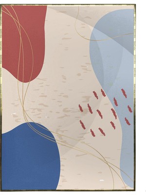 SHOP365 Çiçekler ve Yapraklar Karışık Renkler Illüstrasyon Modern Poster P-001682