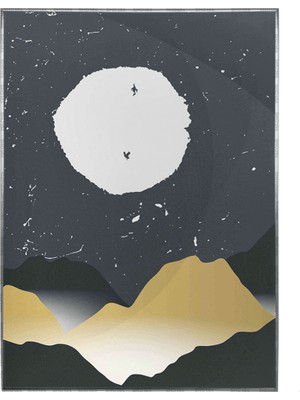 SHOP365 Dağ Ay Çizim Modern Poster P-002353