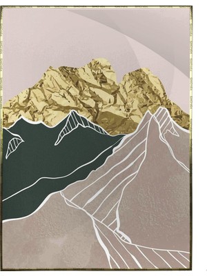 SHOP365 Dağ Doğa Manzara Pastel Renkler Dekoratif Modern Poster P-002308