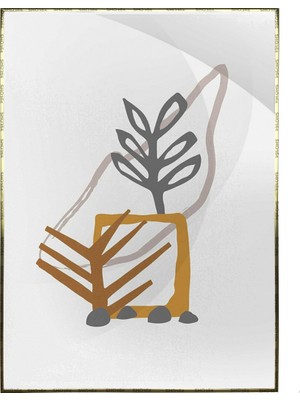 SHOP365 Bitki Yapraklar ve Şekiller Modern Poster P-002767