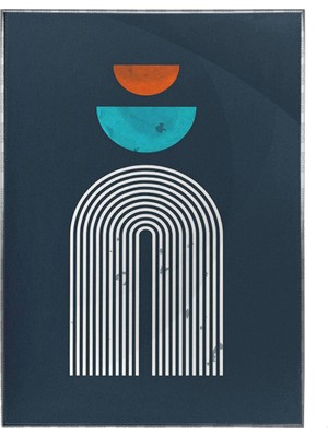 SHOP365 Şekiller Desenler Çizgiler Koyu Tonlar Modern Tasarım Poster P-004189