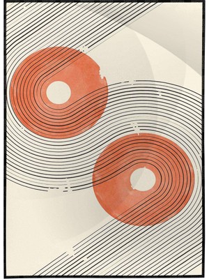 SHOP365 Modernist Şekiller Boho Illüstrasyon Modern Sanat Tuval Poster P-002436