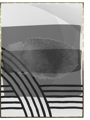 SHOP365 Şekiller ve Çizgiler Gri Siyah Renkler Modern Dekoratif Poster P-002943