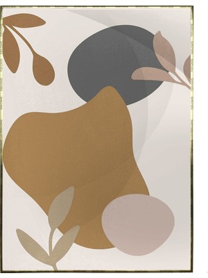 SHOP365 Yapraklar ve Şekiller Karışık Renkler Modern Poster P-003562